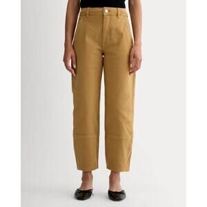 Everlane The Utility Barrel Pant High Rise Tapered Leg Oak Brown Gold Size 2